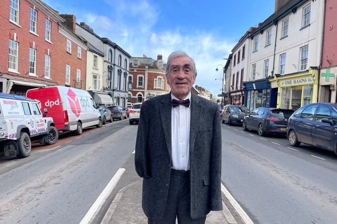 Cllr Frank Letch MBE (Lib Dem, Crediton Rural), who is thrilled that Devon County Council will not proceed with plans for on-street parking meters in eight Devon towns.  AQ 7170
