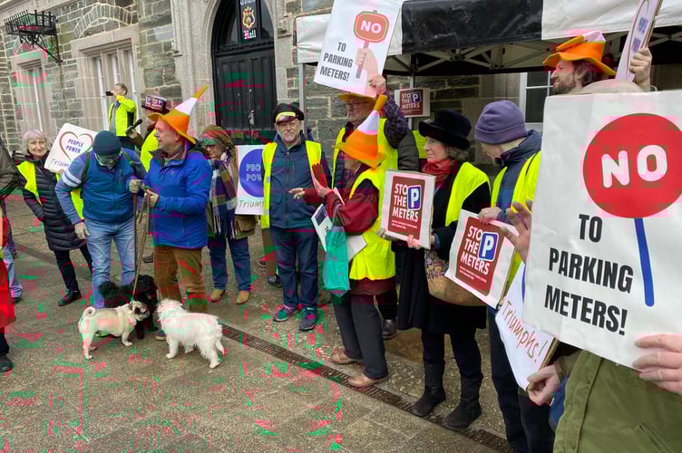 Tavistock parking meters public protest