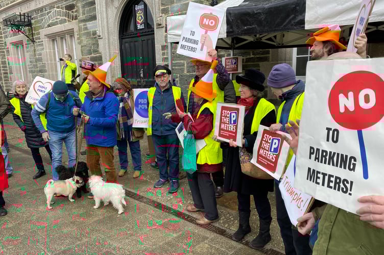 Tavistock parking meters pu8blic protest