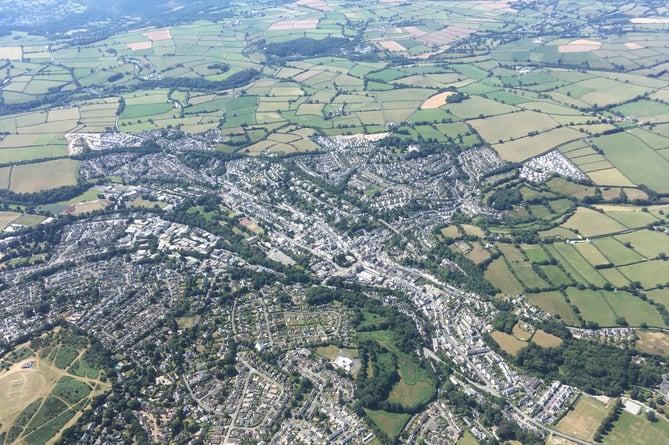 Picture of Tavistock from a glider
