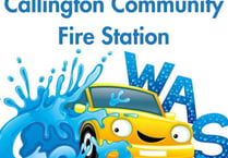 Callington fire fighters thank drivers for joining a charity car wash