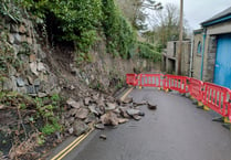 Tavistock road closure due to rock fall