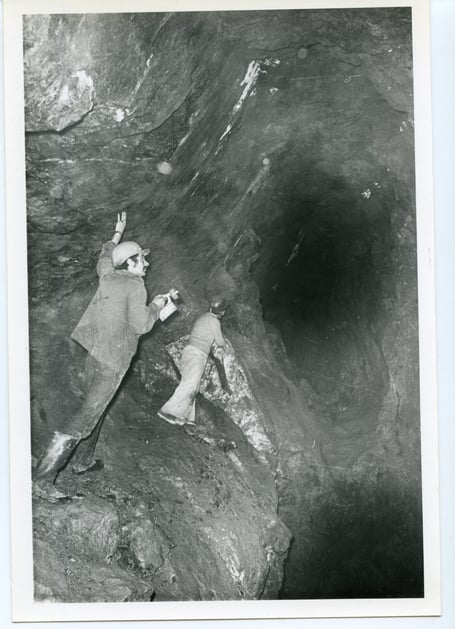 A dramatic photo deep underground from a Tavistock historic image collection
