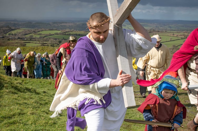 Brent Tor Good Friday crucifixion dramatisation.