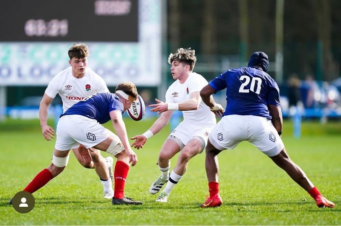 Teignmouth's Ben Coen in his England Rugby debut