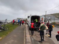 Cyclists caught up in Storm Kathleen