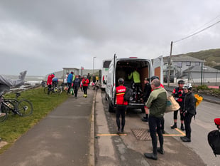 Cyclists caught up in Storm Kathleen