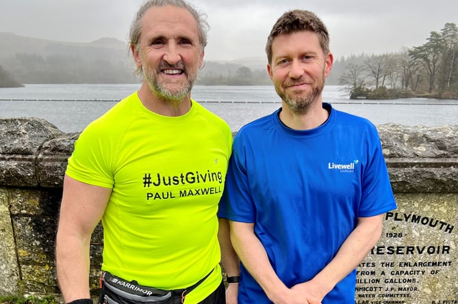 Paul Maxwell and Ian Lightley of Livewell Southwest running in aid of patientsj