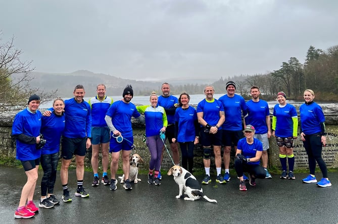 Paul Maxwell and Livewell Southwest running team at Burrator.