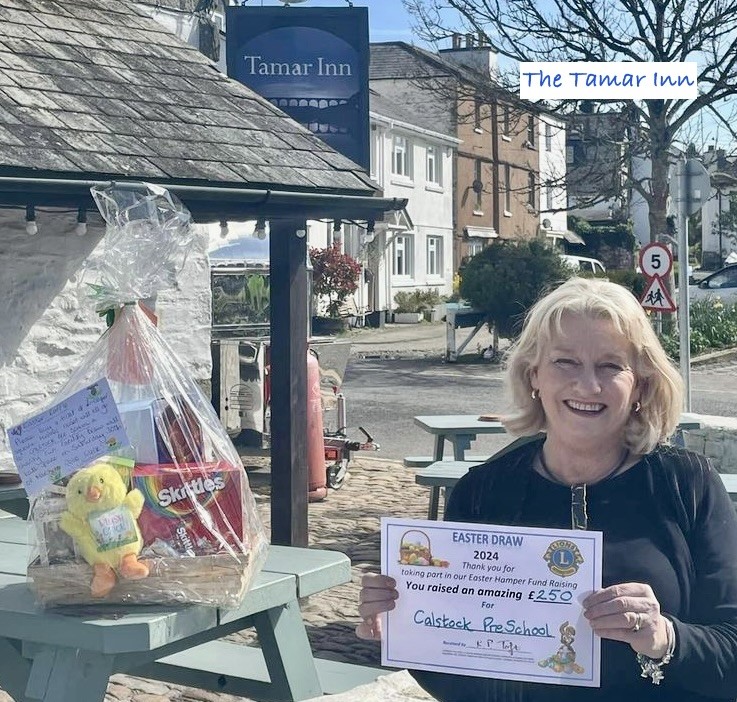 Pubs helped the Callington Lions raise funds with an Easter hamper raffle