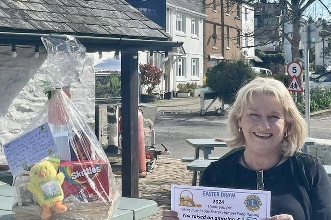 Pubs helped the Callington Lions raise funds with an Easter hamper raffle