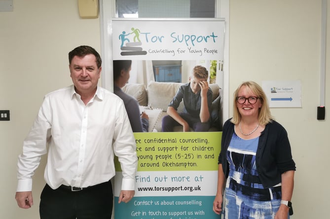 MP Mel Stride and Dr Kathryn Vile from Tor Support Services.