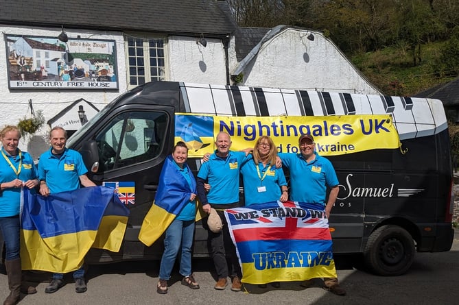 Nightingales UK aid volunteers at Milton Combe before leaving  with medical aid for Ukraine