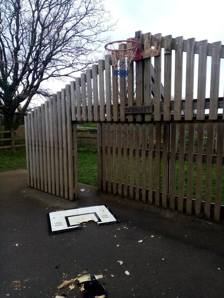 Yelverton play park vandals strike again after a major upgrade last year.