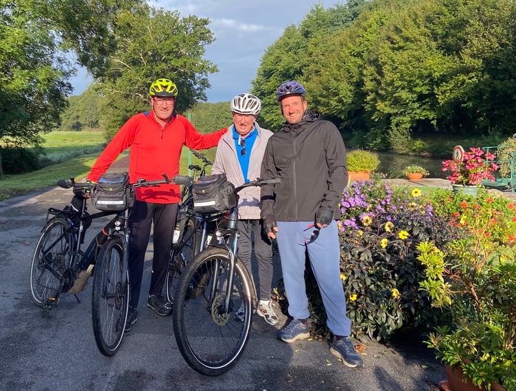 Jim Bennet, centre, with sons Richard and William in Brittany on an earlier cycling challenge