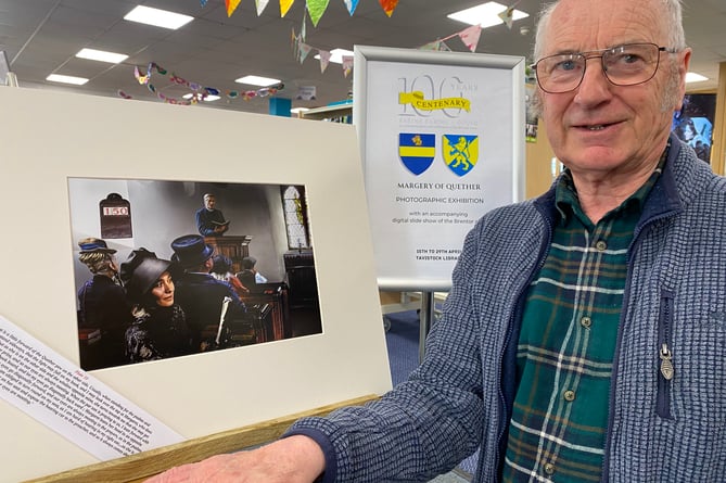 Ray Jacobs from Tavistock Photography Club with one of the   images in the exhibition, running until Saturday at Tavistock LIbrary