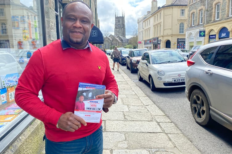 Uwem Udo, Labour WDBC election candidate for Tavistock North..