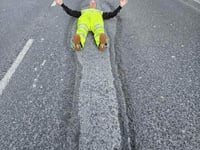 Tavistock's Mr Pothole lies down in crater