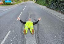Tavistock's Mr Pothole's lie-down protest