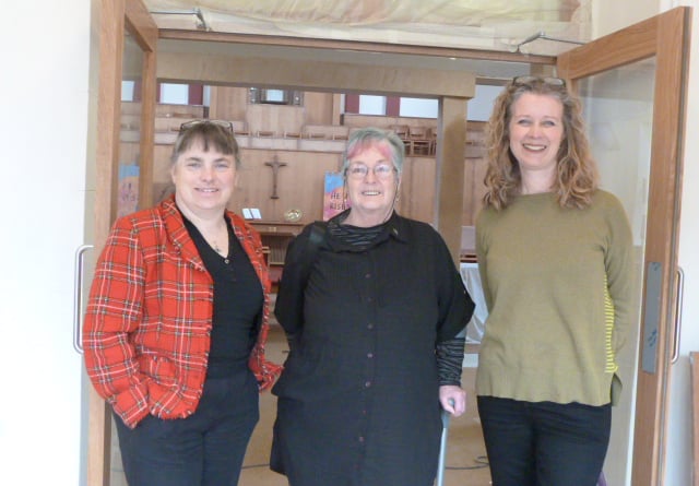 Helen Pearce, Sue Tolman and Rachel Lampard at Callington Methodist Church