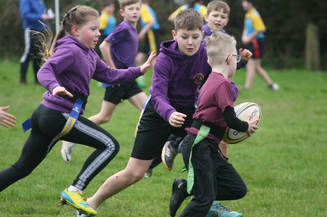 Tag rugby action