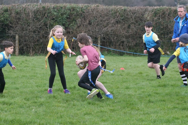 Tag rugby action