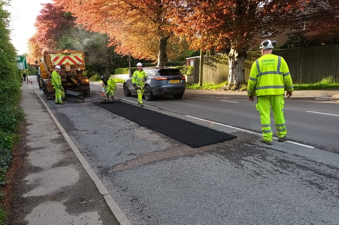 Plymouth Road's giant pothole repaired after pressure from drivers and Tavistock campaigner David Newcombe.