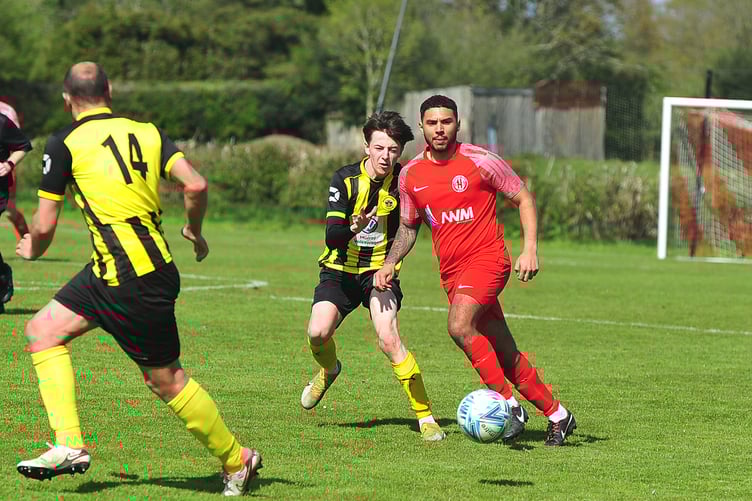 South Devon League Premier Division football. Ilsington Villa versus Beesands Rovers