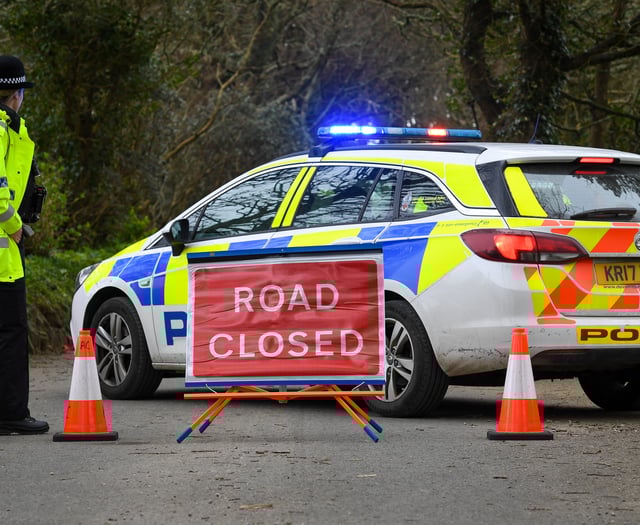 Accident closes road near Whiddon Down 