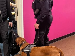 Police pup Skye visits Callington Community College