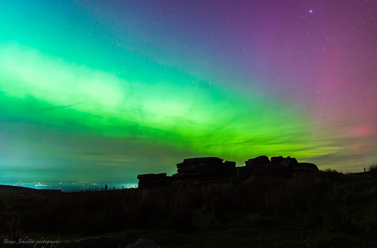 Northern lights over the moors