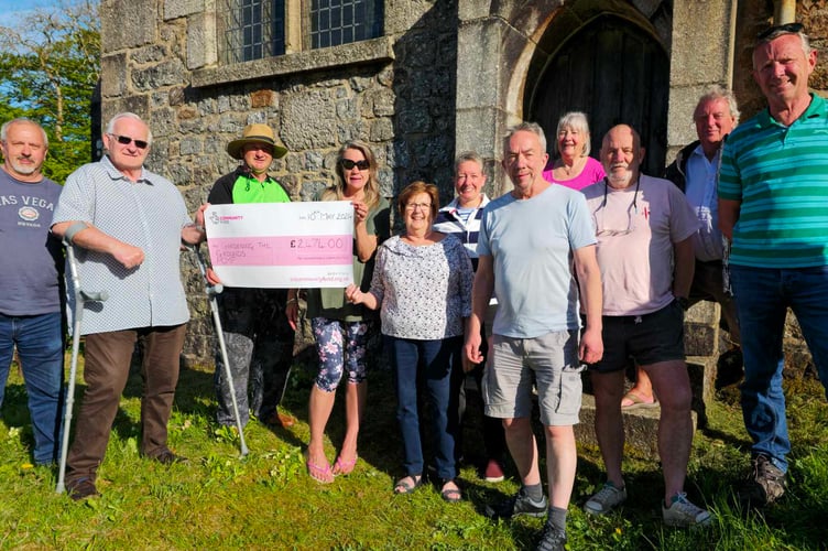 Princetown Churchyard Gardening the Grounds National  Lottery cheque presentation.
