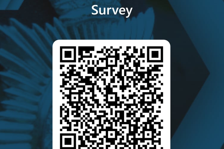 Sgt Tom Ottley is asking Tavistock people to help them fight crime by completing the QR code survey about their key concerns.