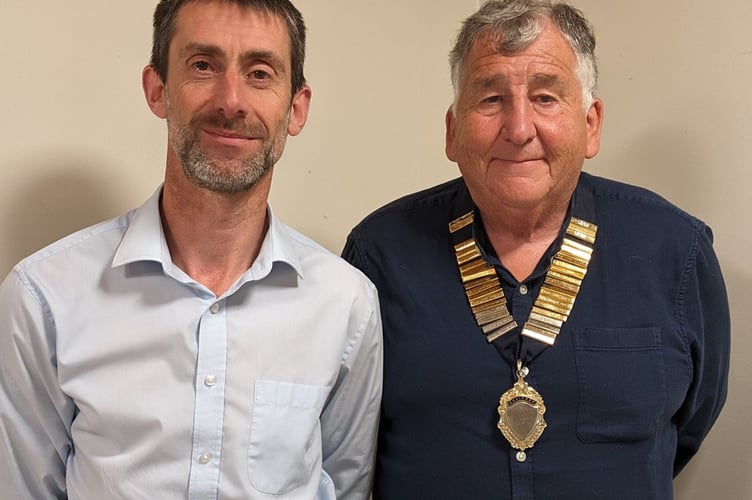 Chair of Calstock council Jim Wakem, right and vice chair Mark Warwick
