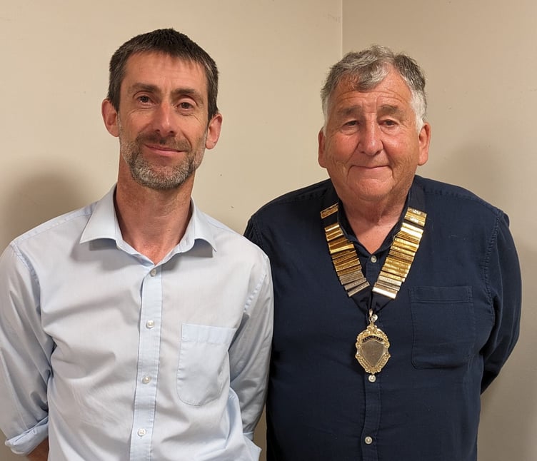 Chair of Calstock council Jim Wakem, right and vice chair Mark Warwick