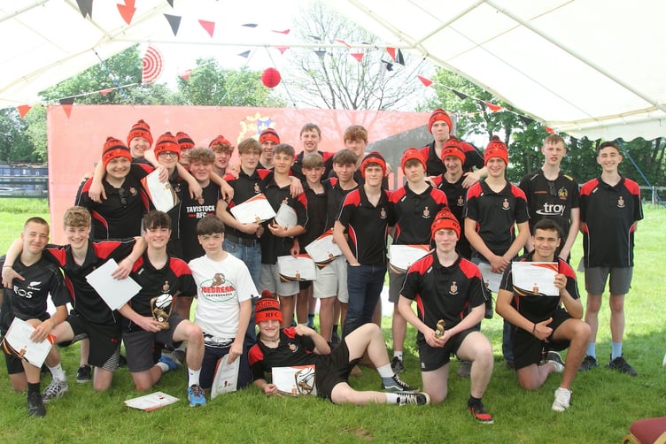 Tavistock Rugby Club's under 15s and 16s at their end of season presentation