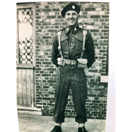 Richard Aldred, 99,  served in D-Day aged 19, and is supporting the Blind Veterans UK charity appeal.