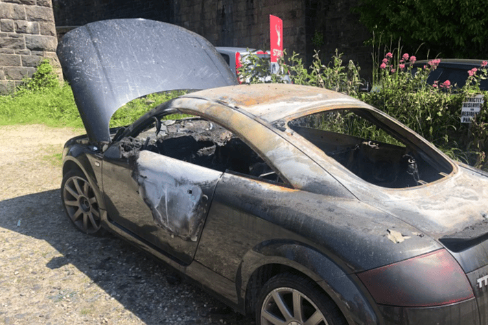 Car fire on Drake Road