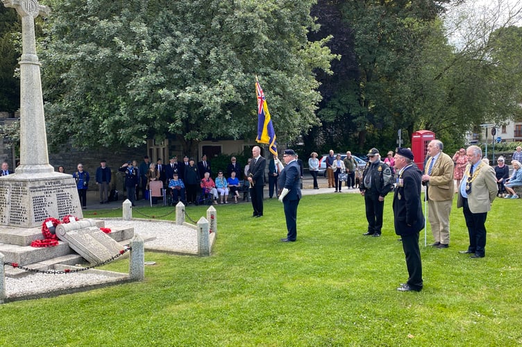 A two-minute silence was staged  at Tavistock War Memorial in memory of military personnel who served at D-Day 80 years ago.