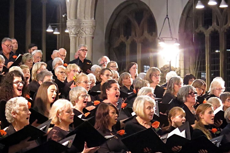 The Plymouth Philharmonic Choir in full song
