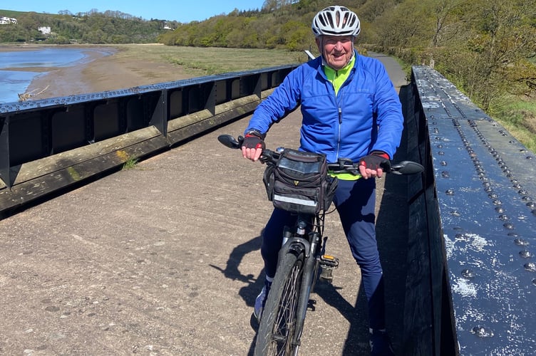 Jim Bennett on his Tarka Trail cycle ride