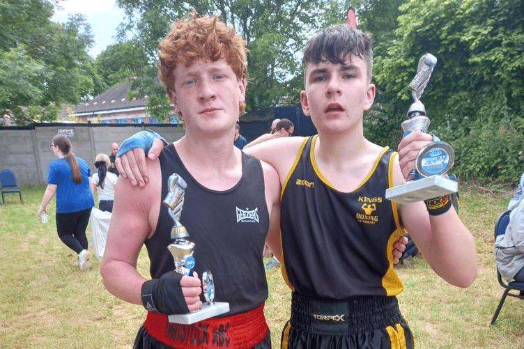 Tavistock boxing club-  James Crossey (in red and black kit) and Joe Travis