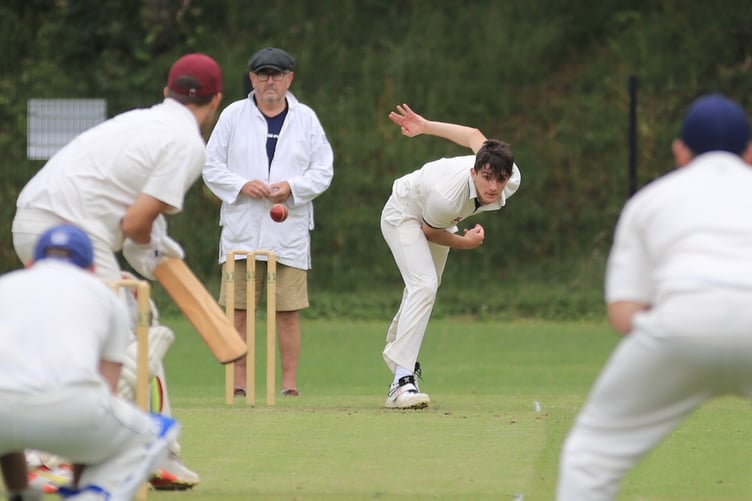 Keith Maynard, who took 7 for 14, for Lewdown against Whitchurch 2.0