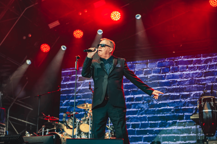 Madness frontman Suggs rousing the crowds at the Summer Sessiuons on Plymouth Hoe last night.Madness, Summer Sessions.