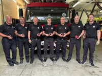 Proud firefighters' service awards