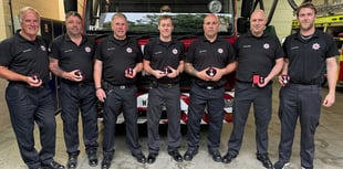 Proud firefighters' service awards