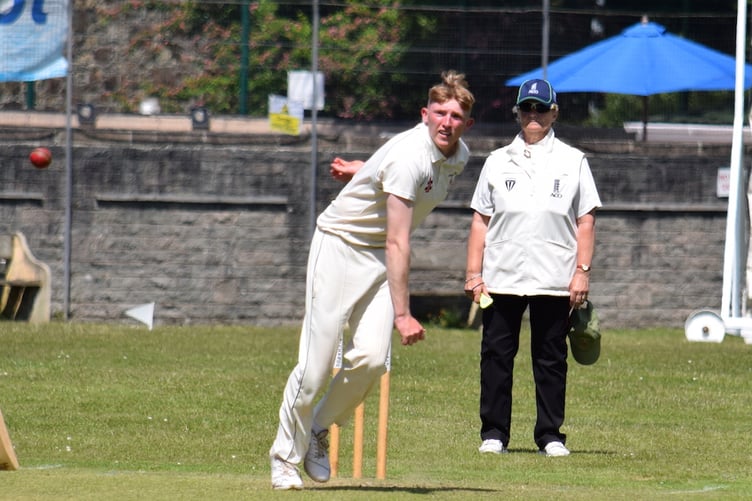 Charlie Presswell – two wickets for Hatherleigh 1st XI before rain stopped play against Thorverton