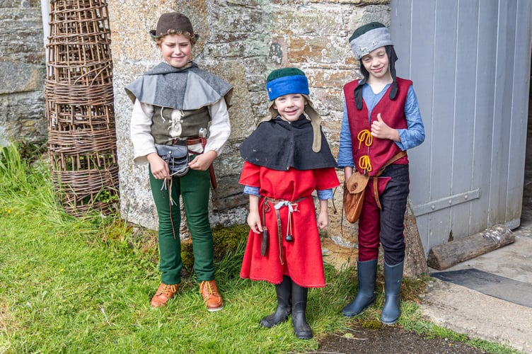 Buckland Abbey Father's Day: Children getting into the swing of Medieval village life.