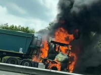 Lorry fire causes traffic chaos
