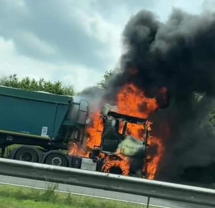Lorry fire causes traffic chaos